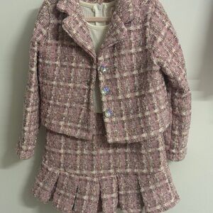 Biscotti Pink Tweed Kids Blazer and Dress Set